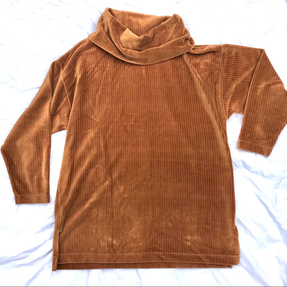 Vintage Liz Claiborne  turtle neck pullover shirt golden brown color size L